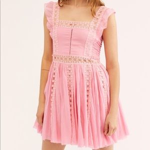 Free People Verona lace trim mini dress